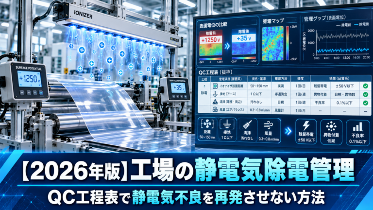 工場の静電気除電管理ダッシュボード